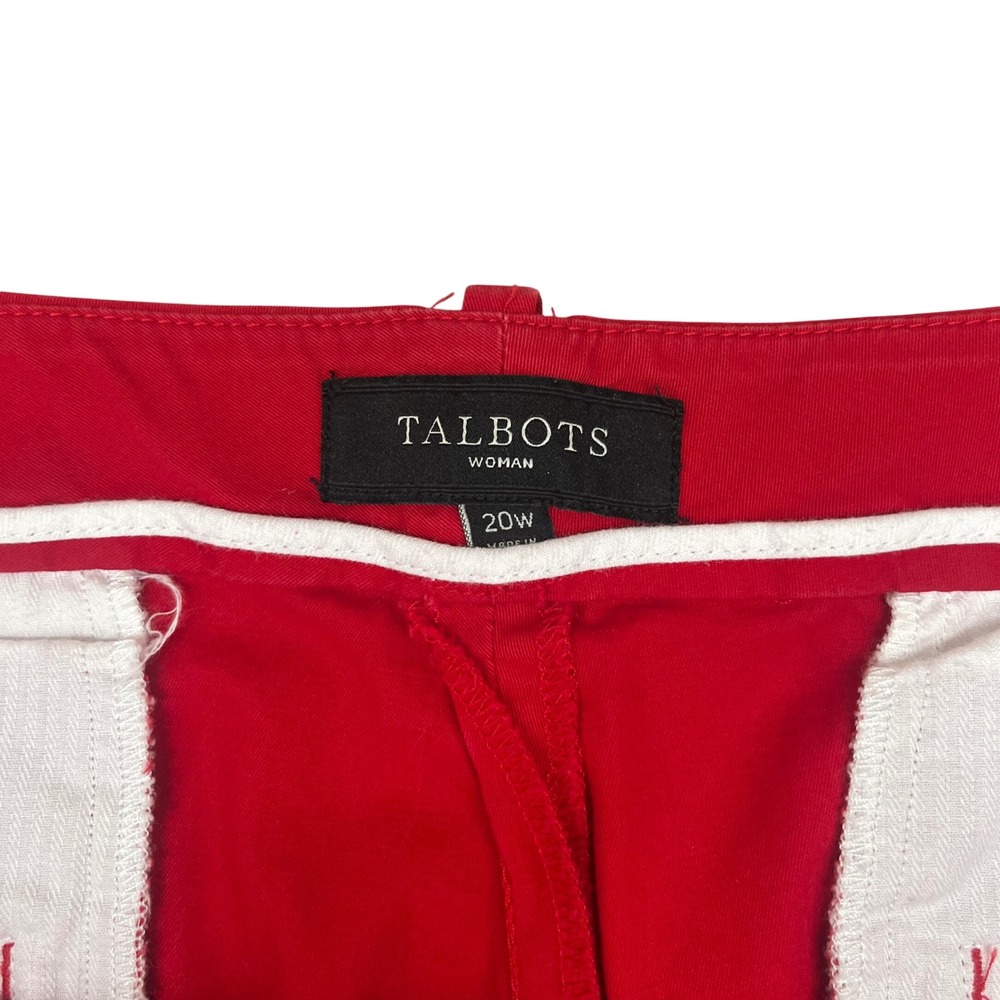 Talbots Woman Shorts Womens 20W Red Good Cotton Blend Chino - Picture 2 of 11